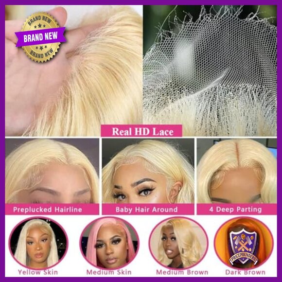 30 Inch Human Hair Lace Front Wig Body Wave 200% Density Glueless main image 6